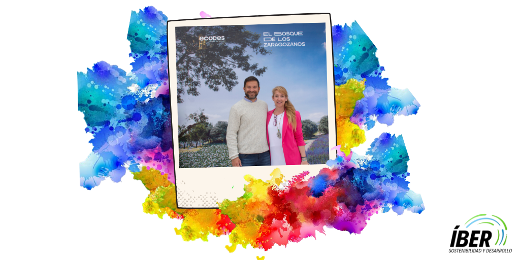 Jesús Alijarde y Ana Laín en el acto del primer aniversario del Bosque de los Zaragozanos